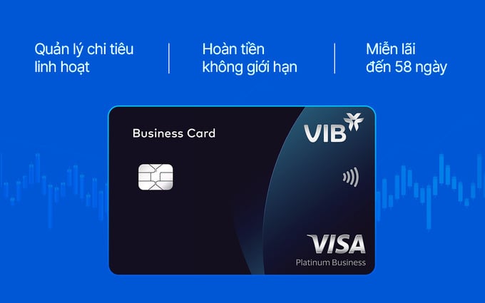 Thẻ VIB Business Card được miễn lãi 58 ngày.