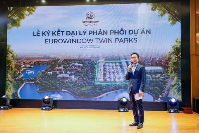 Ông Nguyễn Mạnh Tiến – Đại diện đơn vị phát triển dự án Eurowindow Twin Parks phát biểu tại sự kiện.