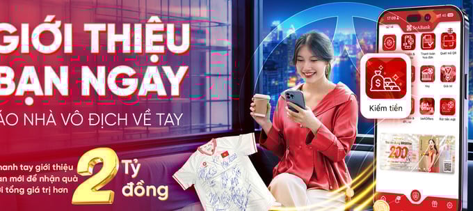 SeAMobile - ứng dụng ngân hàng số do SeABank phát triển, đang triển khai chương trình “Giới thiệu bạn ngay - Áo nhà vô địch về tay” cho phép người dùng hiện hữu nhận thưởng khi mời bạn bè cùng sử dụng ứng dụng.