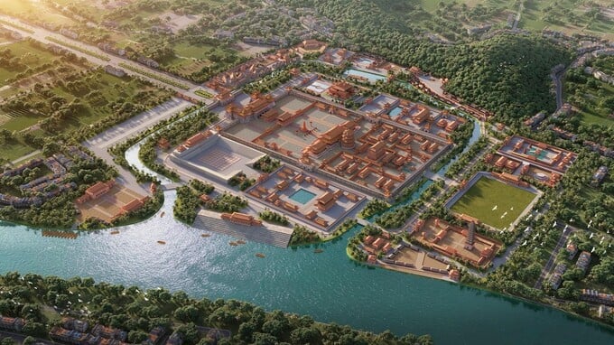 Quần thể Sun Mega City phỏng dựng chi tiết Hoàng thành Thăng Long (Ảnh: Sun Property)