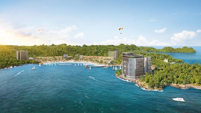 Dự án Thành phố Vịnh trung tâm Xanh Island nổi bật giữa vịnh di sản (Ảnh: Sun Property)
