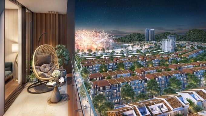 Góc ban công căn hộ khoáng đạt với tầm nhìn rộng mở (Ảnh: Sun Property)