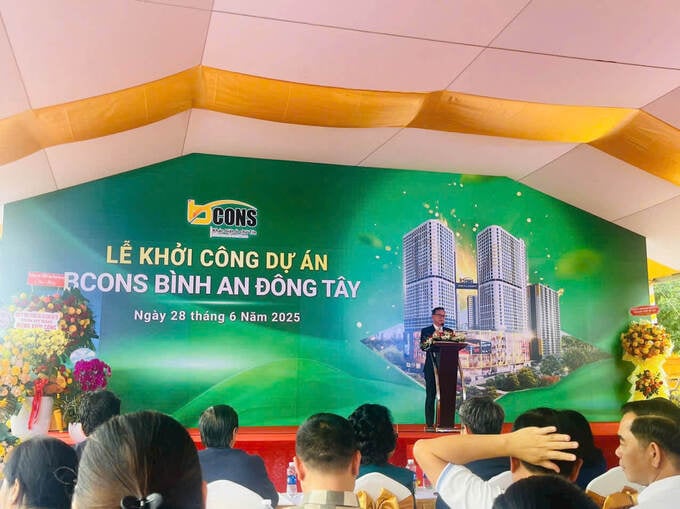 Sáng 28/6/2025, Tập đoàn Bcons tổ chức “Lễ khởi công dự án Bcons Bình An - Đông Tây” (tọa lạc tại đường Thống Nhất, phường Đông Hòa, thành phố Dĩ An, tỉnh Bình Dương, sau ngày 1/7 là phường Đông Hòa, TP.HCM).