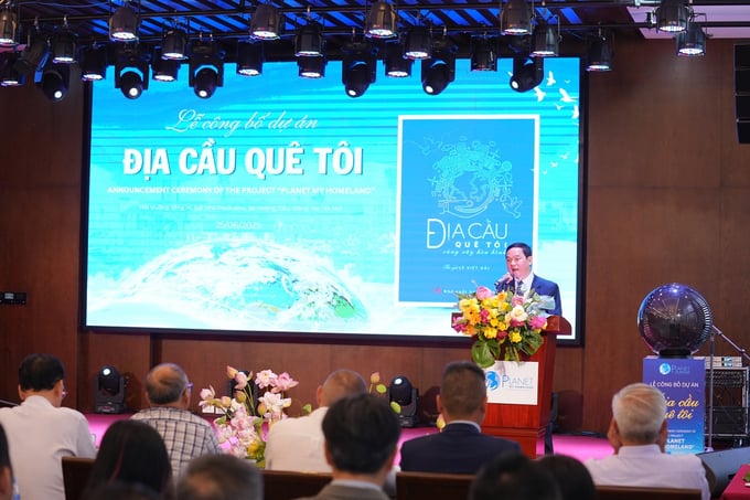 Ông Lê Viết Hải, Chủ tịch HĐQT CTCP Tập đoàn Xây dựng Hòa Bình phát biểu tại lễ công bố dự án