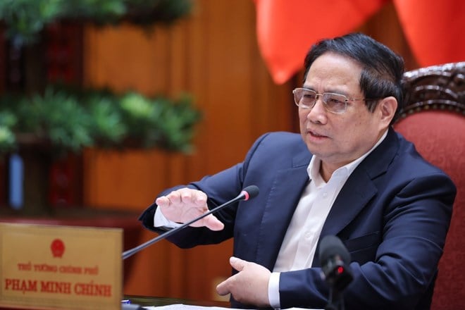 Thủ tướng Chính phủ Phạm Minh Chính yêu cầu quét sạch các tội phạm sản xuất, kinh doanh thuốc giả, thực phẩm giả. Ảnh: Nhật Bắc