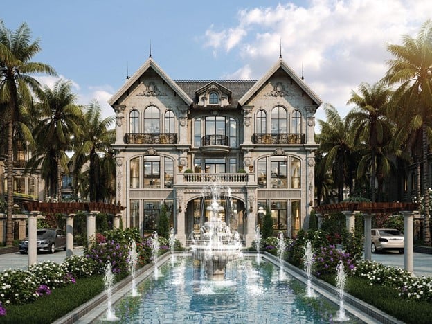 Với quy mô gần 250ha, Noble Palace Riverside sở hữu bộ sưu tập gần 2000 căn dinh thự hàng hiệu dành riêng cho giới tài phiệt, sở hữu diện tích từ 300m2 tới 2.500m2/căn được thiết kế theo phong cách châu Âu cổ điển kết hợp tinh hoa Á Đông, đậm chất sinh thái