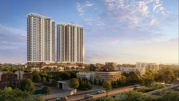 Phối cảnh 2 tòa tháp căn hộ dự án A&K Tower