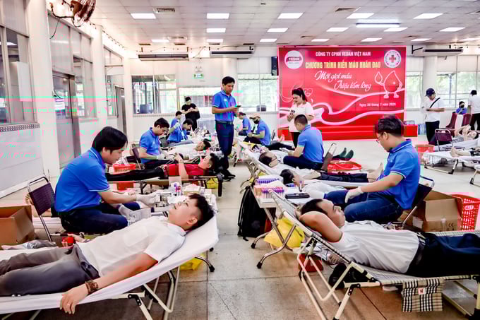 Quang cảnh buổi hiếm máu nhân đạo tại công ty Vedan
