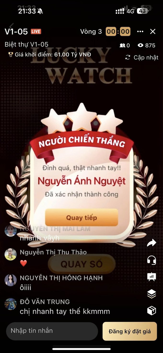 Chị Nguyễn Ánh Nguyệt - một trong những khán giả may mắn nhận 20 triệu đồng trong phiên livestream tối ngày 5/8