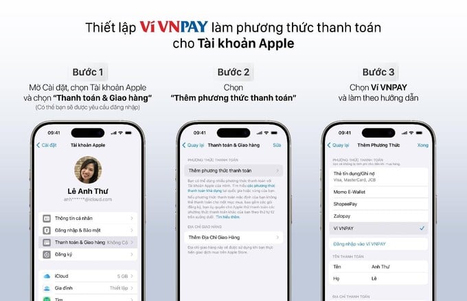 Thiết lập Ví VNPAY làm phương thức thanh toán cho Tài khoản Apple