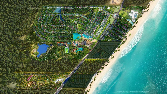 Phối cảnh Tổ hợp du lịch nghỉ dưỡng giải trí NovaWorld Hồ Tràm với quy mô khoảng 1.000 ha.