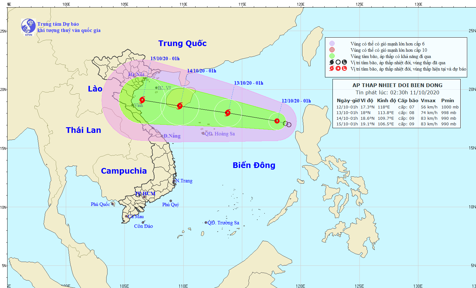 Ứng phó với áp thấp nhiệt đới trên biển Đông