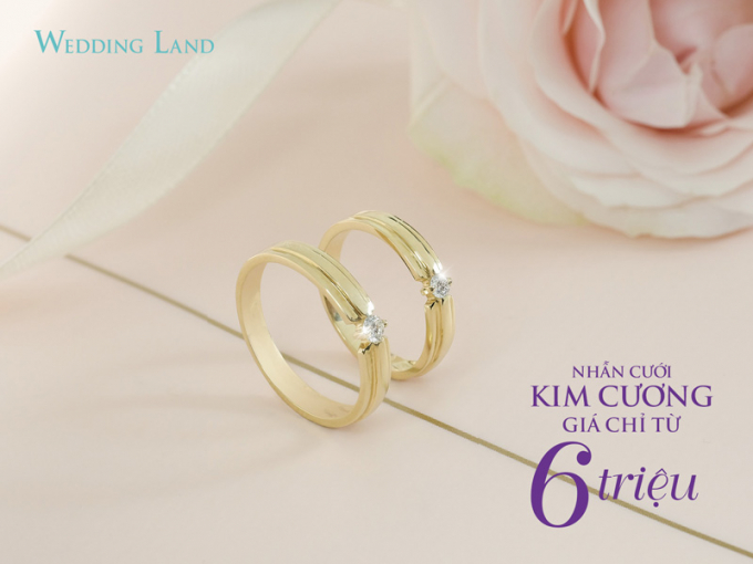 Dòng nhẫn cưới kim cương tự nhiên giá từ 6 triệu đồng của Wedding Land gây sốt thị trường