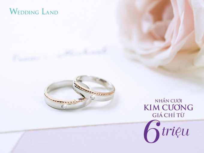 Cận cảnh thiết kế tinh tế của nhẫn cưới Wedding land