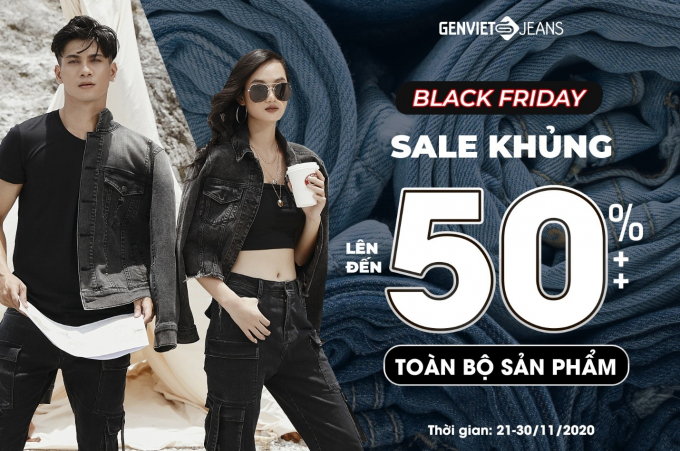 Hệ thống thời trang Genviet Jeans giảm giá hơn 50%++ cho toàn bộ sản phẩm từ ngày 21/11 đến 30/11/2020.