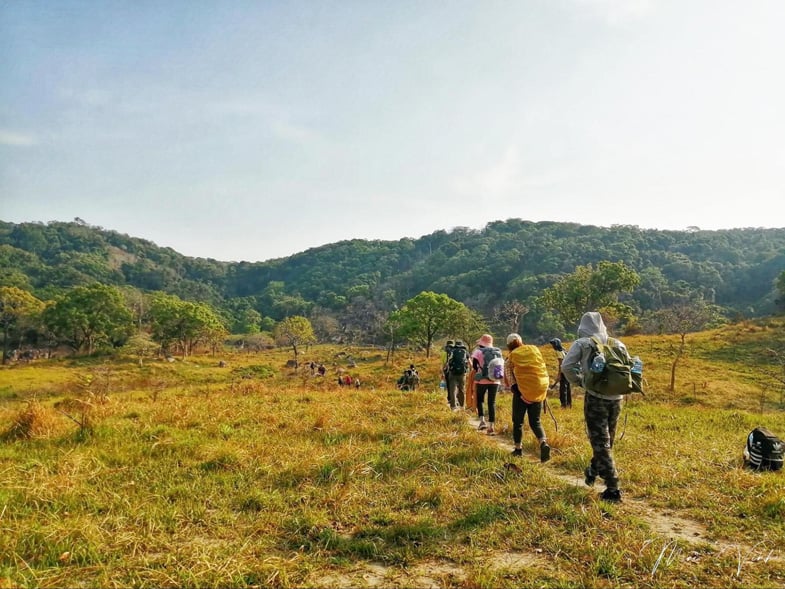 đoàn người đang trekking