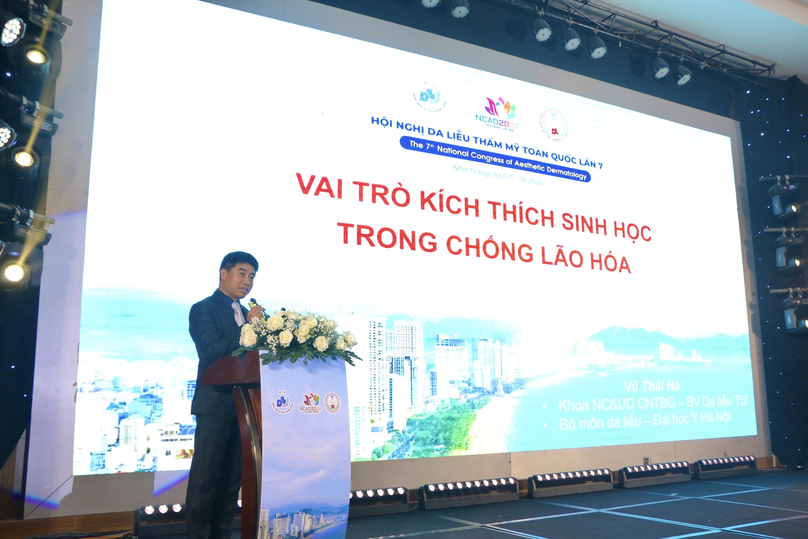 TS.BS. Vũ Thái Hà - Bệnh viện Da liễu Trung ương với bài báo cáo '• Vai trò kích thích sinh học trong việc chống lão hóa da'