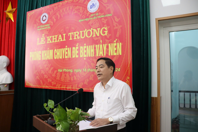 TS. Phan Huy Thục, Phó Giám đốc Sở Y tế Hải Phòng phát biểu ý kiến trong buổi lễ