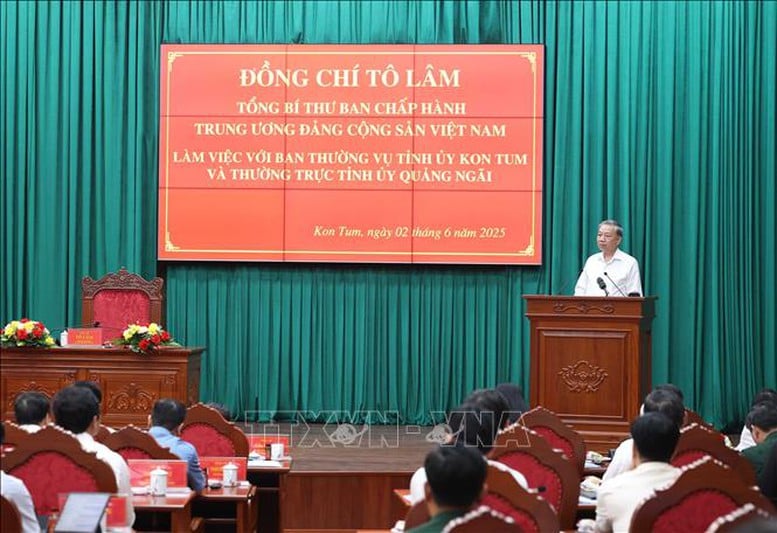 Tổng Bí thư Tô Lâm: Kon Tum và Quảng Ngãi sau khi hợp nhất sẽ vươn lên mạnh mẽ, trở thành cực tăng trưởng mới- Ảnh 2.