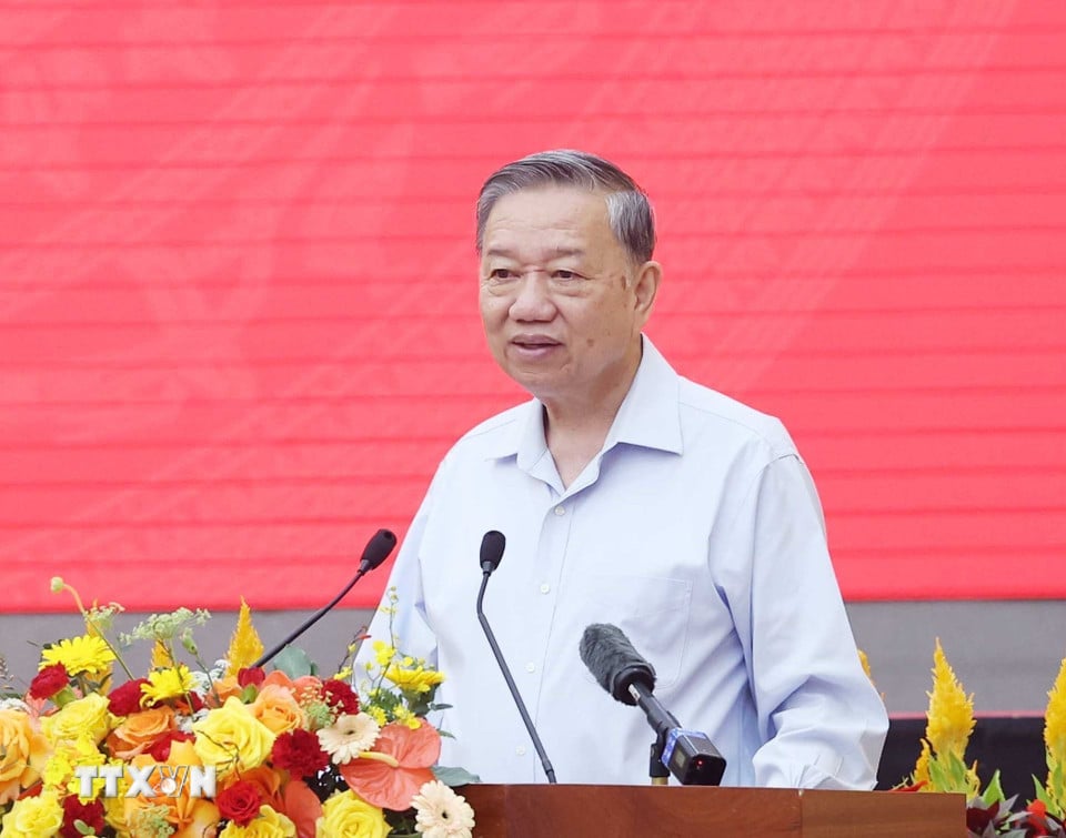 Hình ảnh Tổng Bí thư Tô Lâm làm việc với 3 tỉnh chuẩn bị hợp nhất là Lâm Đồng, Bình Thuận và Đắk Nông