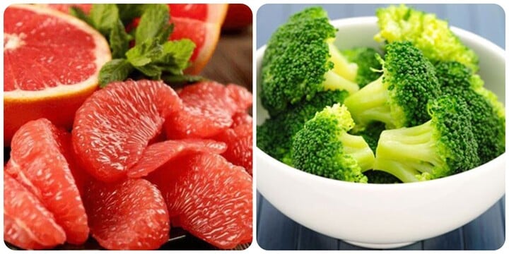 Bưởi và bông cải xanh rất tốt trong việc thải độc gan