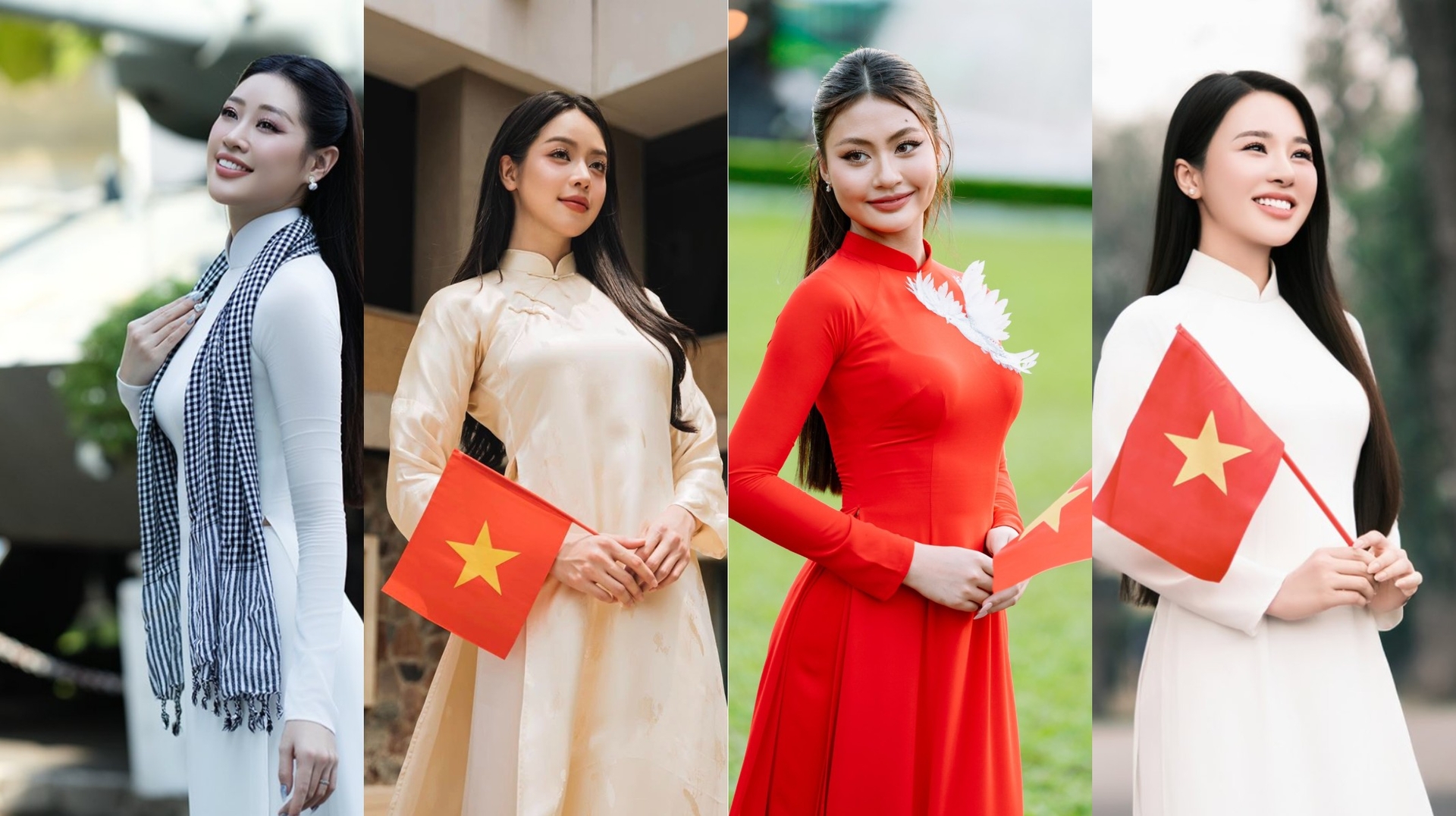 Nhan sắc xinh đẹp của dàn Hoa hậu, Á hậu diện áo dài duyên dáng mừng đại lễ 30/4