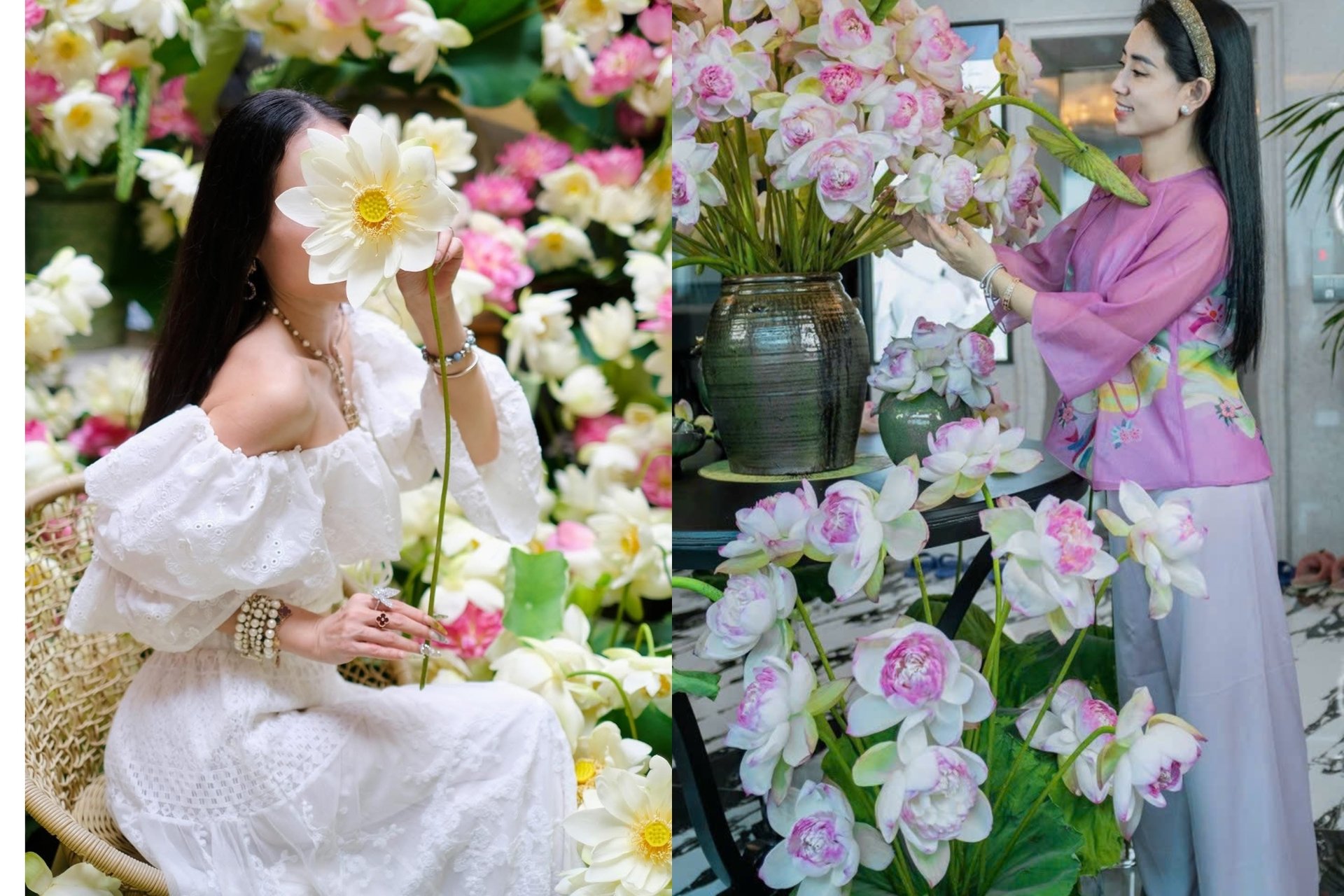 Mê mẩn không gian sống đầy ắp hoa sen của đôi bạn Hà Nội, Hải Phòng