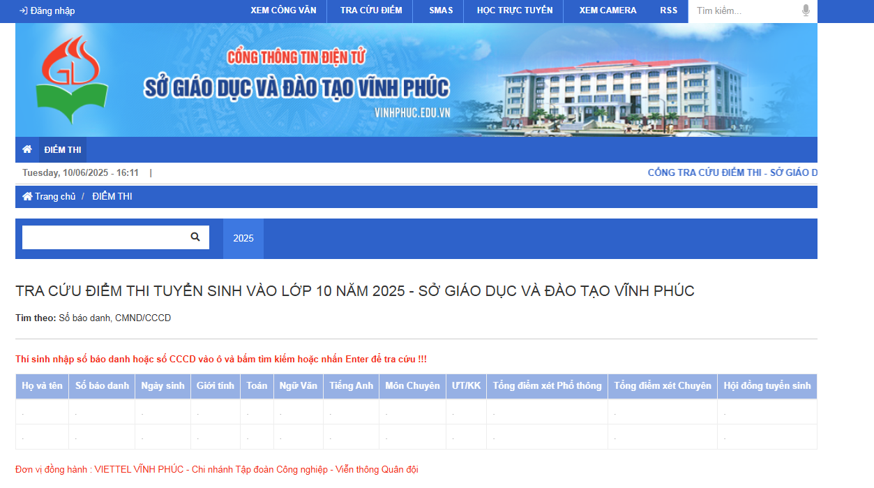 Lịch công bố điểm thi vào lớp 10 năm 2025-2026 của Vĩnh Phúc