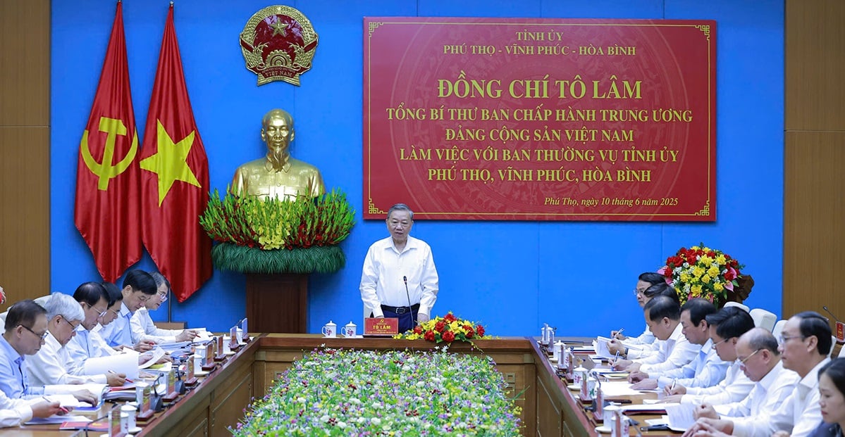 Tổng Bí thư Tô Lâm làm việc với 3 tỉnh chuẩn bị hợp nhất là Phú Thọ, Vĩnh Phúc, Hòa Bình 