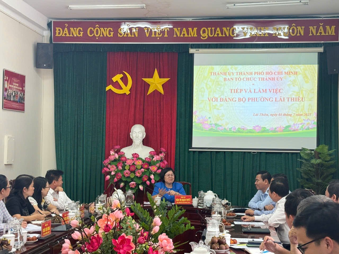 Ban tổ chức Thành uỷ TP.HCM làm việc với phường Lái Thiêu về hoạt động sau sáp nhập
