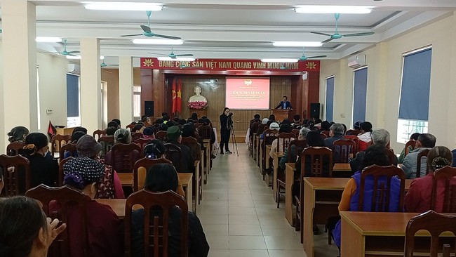 Toàn cảnh buổi tập huấn tuyên truyền nhân rộng mô hình về hợp tác xã nông nghiệp ứng dụng công nghệ cao, liên kết sản xuất theo chuỗi giá trị. Ảnh: Trần Phượng.