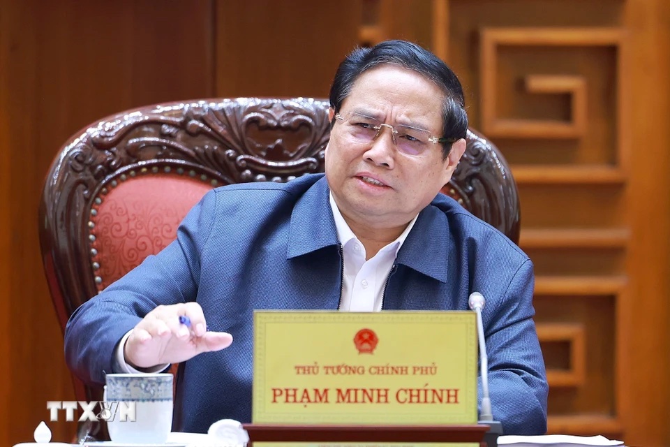  Thủ tướng Phạm Minh Chính chủ trì Phiên họp lần thứ 7 Ban Chỉ đạo tinh gọn bộ máy của Chính phủ. Ảnh: TTXVN