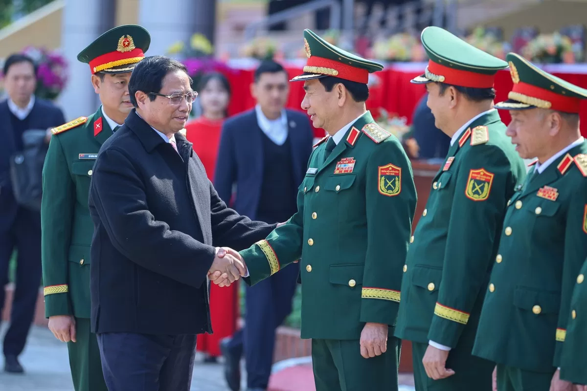  Thủ tướng Phạm Minh Chính thăm, chúc Tết cán bộ, chiến sĩ Lữ đoàn K3, Tổng cục II - Ảnh: VGP/Nhật Bắc