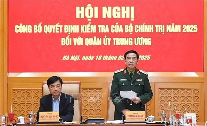  Đại tướng Phan Văn Giang phát biểu tại hội nghị - Ảnh: TTXVN