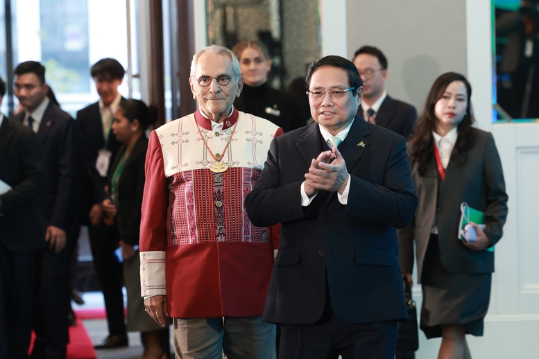  Thủ tướng Chính phủ Phạm Minh Chính và các đại biểu tham dự phiên khai mạc Diễn đàn Tương lai ASEAN (ASEAN Future Forum - AFF) lần thứ 2 năm 2025 - Ảnh: VGP/Nhật Bắc