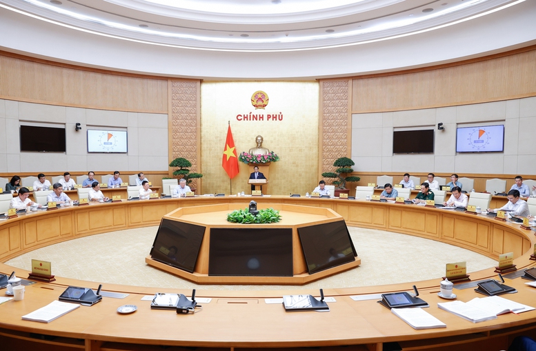 Thủ tướng Phạm Minh Chính chủ trì phiên họp Chính phủ thường kỳ tháng 4/2025 - Ảnh: VGP/Nhật Bắc