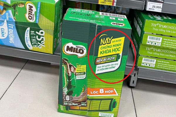 Sản phẩm sữa Milo uống liền của Nestlé Việt Nam quảng cáo: “Nay đã được chứng minh khoa học bền bỉ hơn. Được thử nghiệm lâm sàng bởi Viện Dinh dưỡng” - Ảnh: minh họa