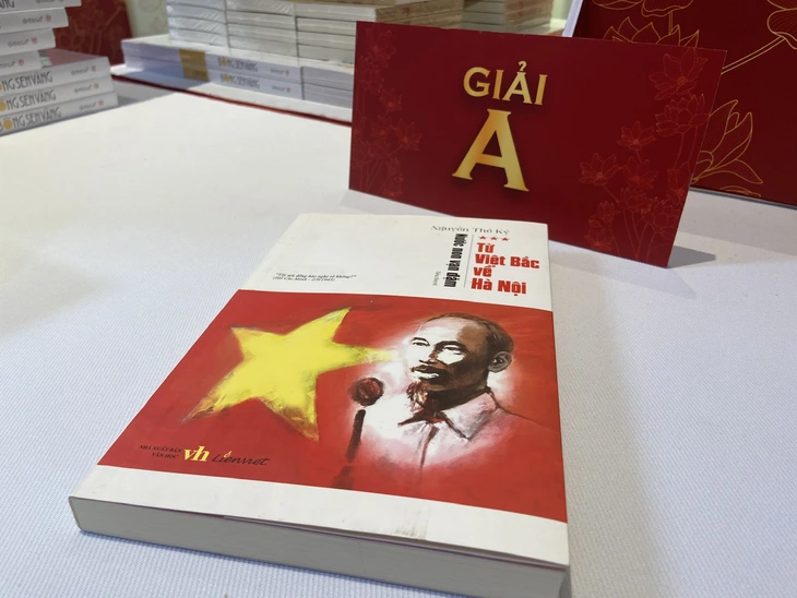 Tác phẩm của ông Nguyễn Thế Kỷ được trao giải A, trưng bày tại lễ trao giải - Ảnh: T.ĐIỂU