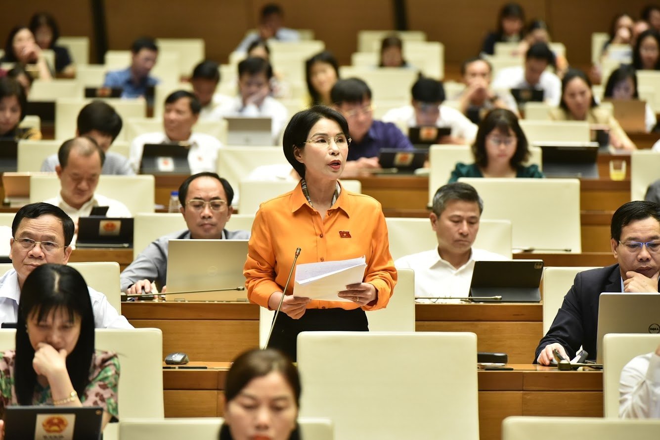 Đại biểu Quốc hội Trần Thị Nhị Hà (đoàn Hà Nội) phát biểu.