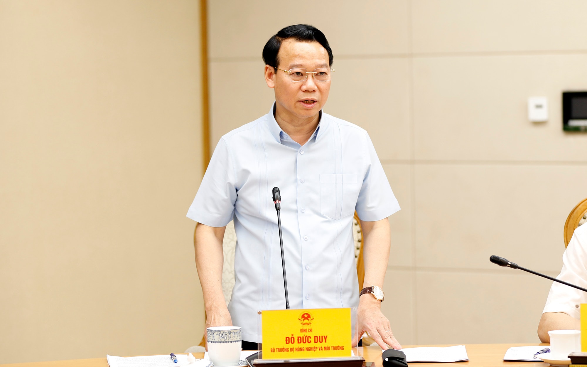 Bộ trưởng Bộ Nông nghiệp và Môi trường Đỗ Đức Duy phát biểu tại cuộc họp.