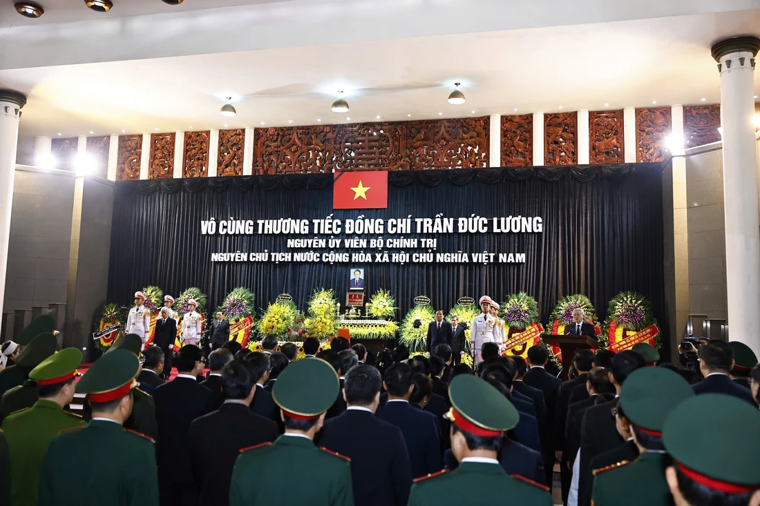 Lễ truy điệu nguyên Chủ tịch nước Trần Đức Lương - Ảnh: TTXVN