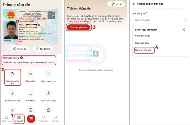 Các bước tích hợp thẻ BHYT vào VNeID