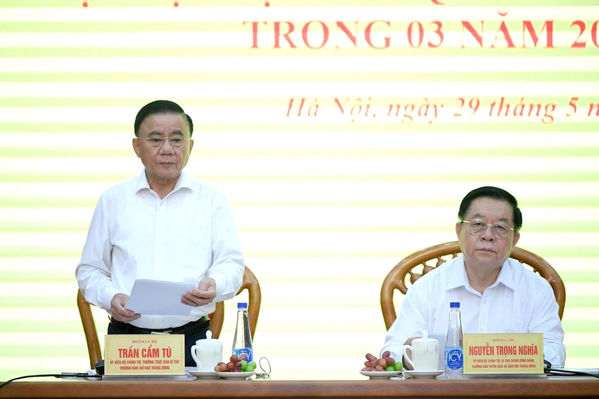 Thường trực Ban Bí thư Trần Cẩm Tú phát biểu kết luận. Ảnh: Nguyên Anh