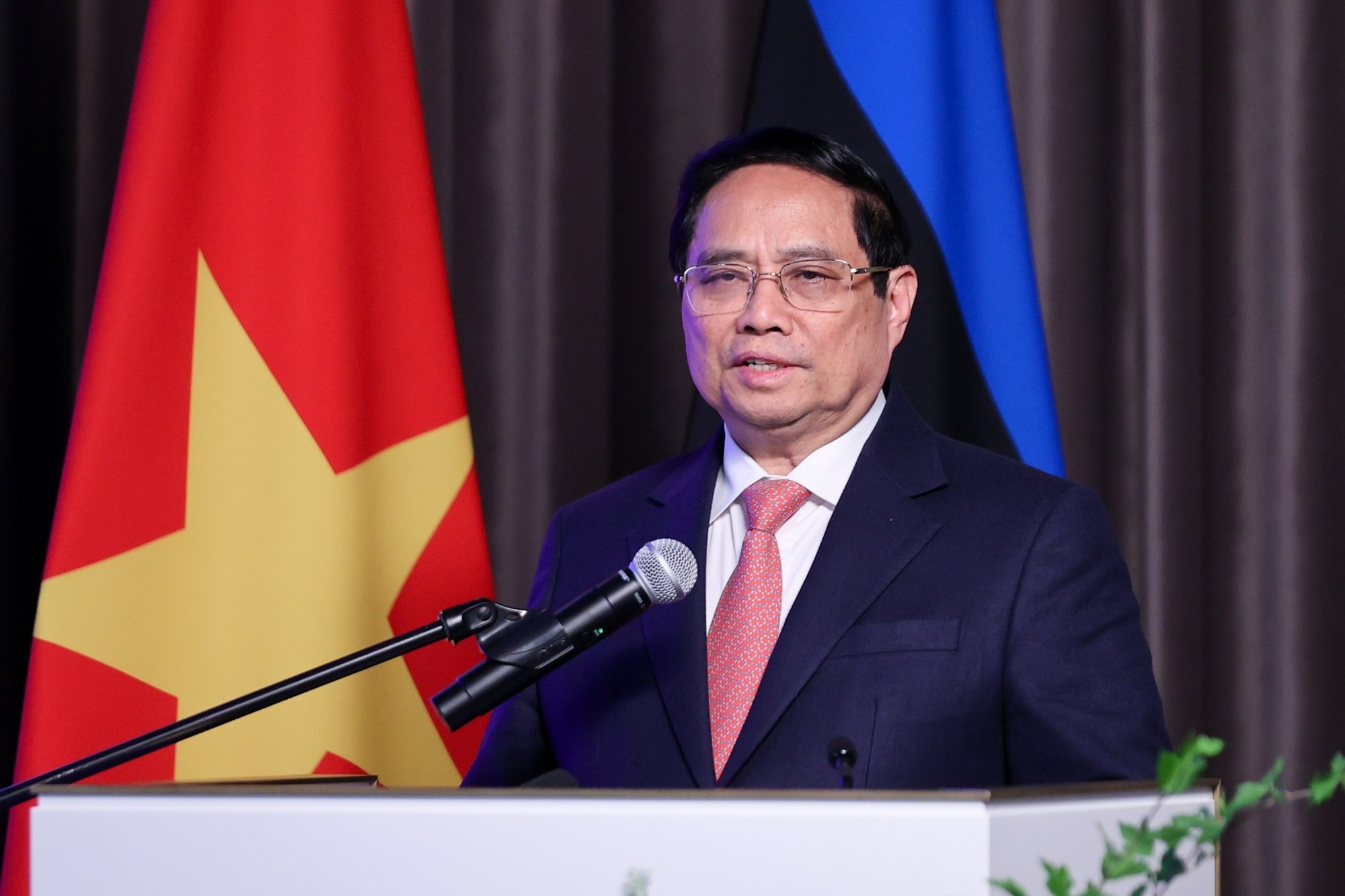 Thủ tướng Phạm Minh Chính phát biểu tại Tọa đàm doanh nghiệp Việt Nam – Estonia.