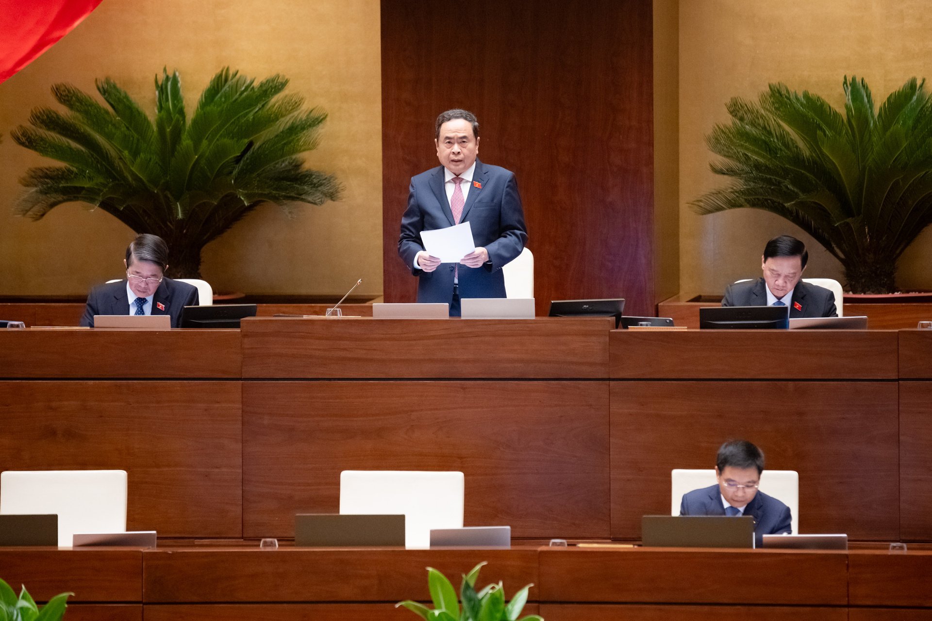 Chủ tịch Quốc hội Trần Thanh Mẫn phát biểu mở đầu phiên chất vấn. Ảnh: Phạm Thắng