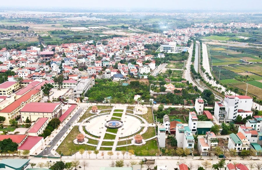 Diện mạo nông thôn mới khang trang tại xã Thượng Mỗ (huyện Đan Phượng). Ảnh: Nguyễn Quang