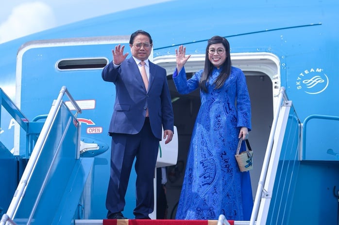 Thủ tướng Phạm Minh Chính và Phu nhân Lê Thị Bích Trân rời Hà Nội, lên đường tham dự Hội nghị Thượng đỉnh BRICS mở rộng năm 2025 và hoạt động song phương tại Brazil. Ảnh: Nhật Bắc