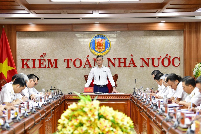 Kiểm toán Nhà nước sơ kết công tác 6 tháng đầu năm 2025. Ảnh: KTNN