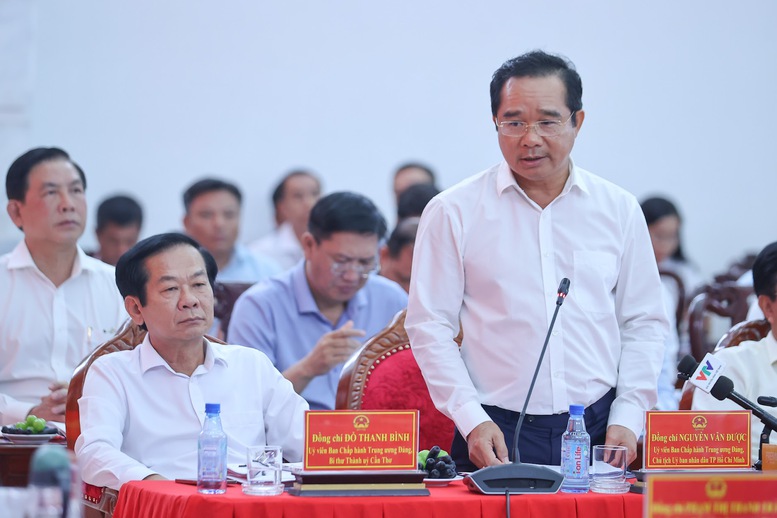 Chủ tịch UBND TPHCM Nguyễn Văn Được phát biểu tại hội nghị - Ảnh: VGP/Nhật Bắc