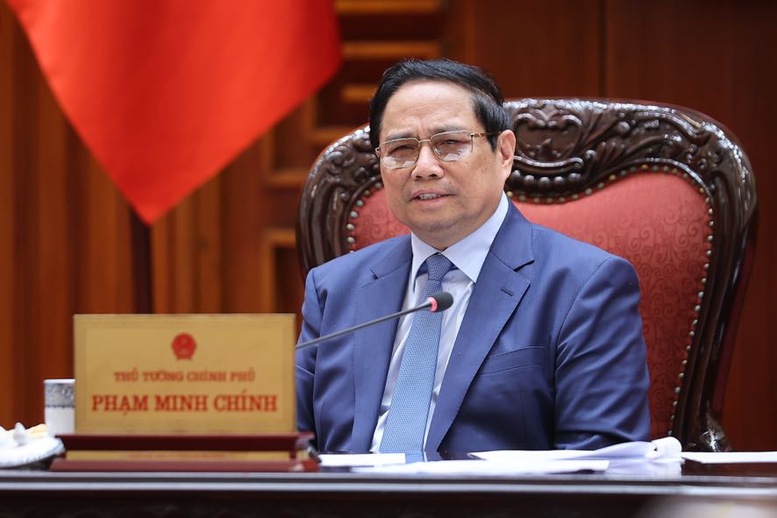 Thủ tướng Phạm Minh Chính phát biểu kết luận, cho ý kiến về từng nội dung - Ảnh: VGP/Nhật Bắc